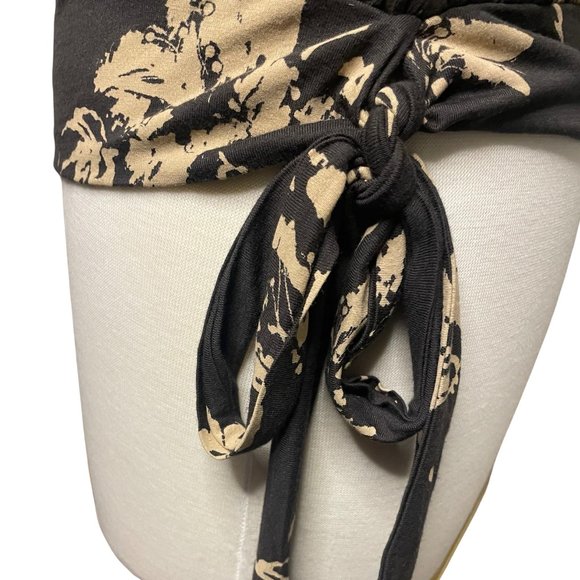 Free People Dark Gray & Cream Pullover Blouse size medium - Picture 2 of 4